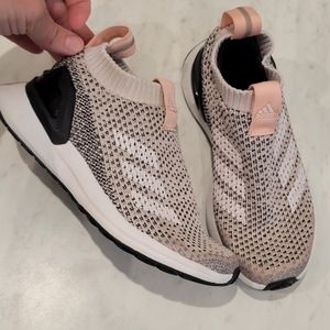 Adidas Athletic sock shoes, girl youth, pink, grey, white, size 12 youth